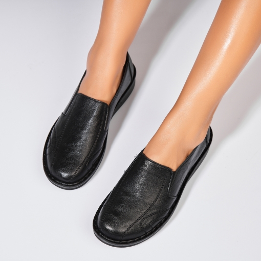 Pantofi dama casual Negri din Piele Ecologica Kiyara - Img 3