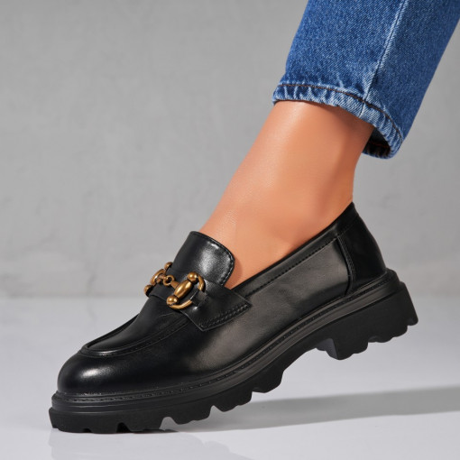 Pantofi dama casual Negri din Piele Ecologica Maylin - Img 2