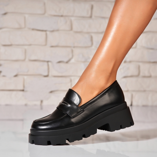 Pantofi dama casual Negri din Piele Ecologica Vinessa - Img 3