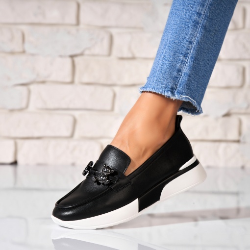 Pantofi dama casual Negri din Piele Ecologica Yoana - Img 2