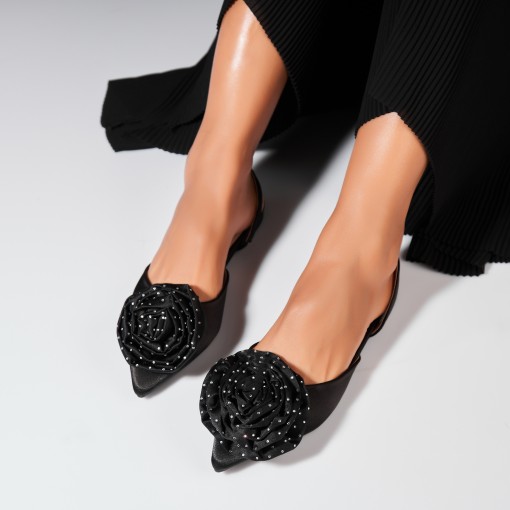 Pantofi dama casual Negri din Satin Nikola - Img 3