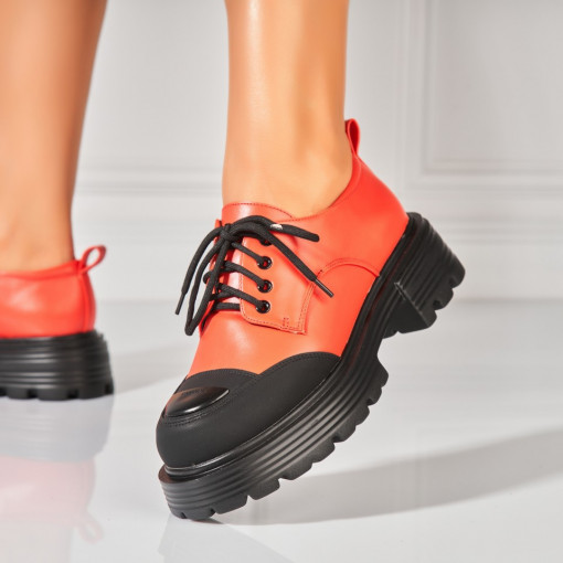 Pantofi dama casual Portocalii din Piele Ecologica Heidi - Img 2