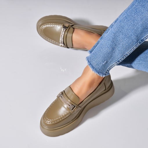 Pantofi dama casual Verzi din Piele Ecologica Amory - Img 3