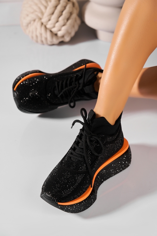 Sneakersi dama Piele Ecologica Intoarsa Portocalii Kamyri - Img 2