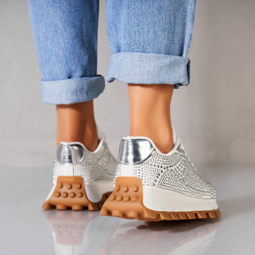 Adidași damă Piele Ecologica Alb Tayon - Img 2