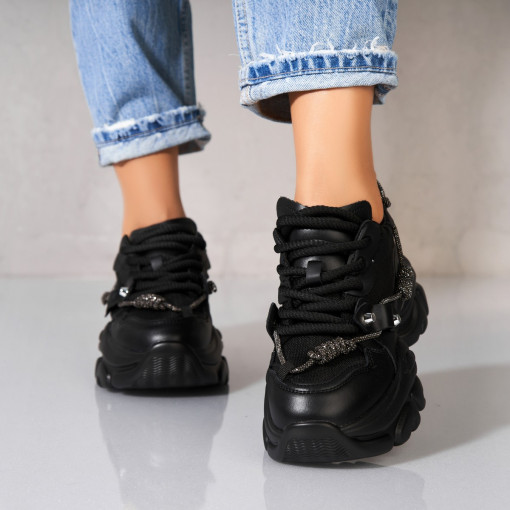 Adidași damă Piele Ecologica Negru Aalya - Img 3