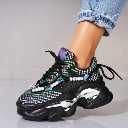 Adidași damă Piele Ecologica Negru Kaylia - Img 2