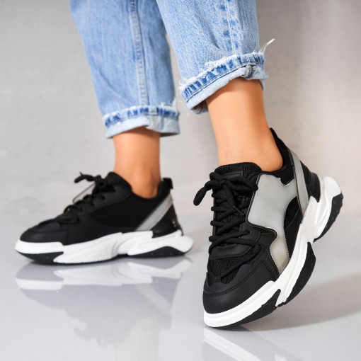 Adidași damă Piele Ecologica Negru Zarie - Img 3