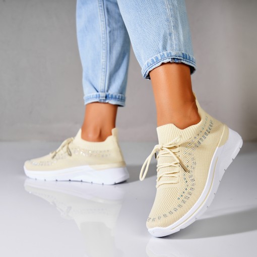 Adidași damă Textil Bej Rinna - Img 3