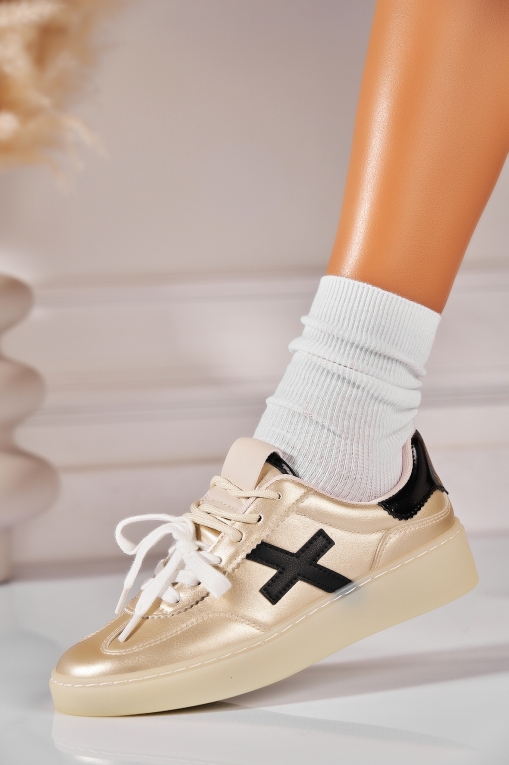 Adidași de damă Piele Ecologica Auriu Soliana - Img 3