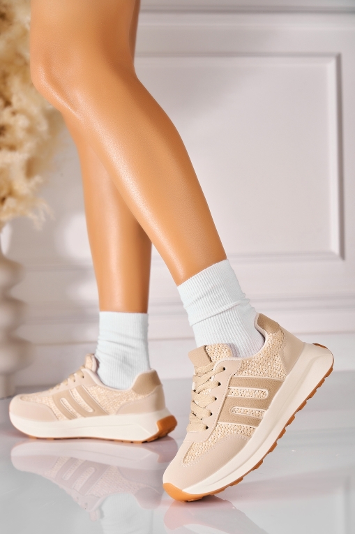 Adidași de damă Piele Ecologica Bej Sakaia - Img 4