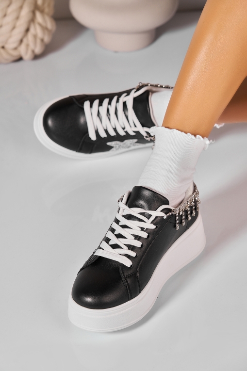 Adidași de damă Piele Ecologica Negru Mayble - Img 2