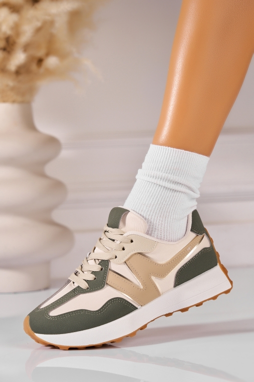 Adidași de damă Piele Ecologica Verde Daneli - Img 3