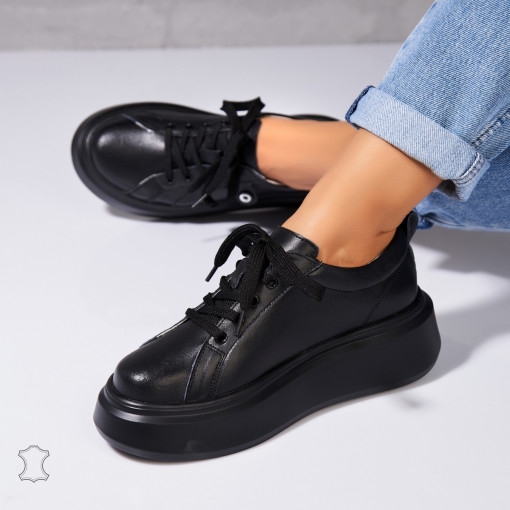 Adidasi Piele Naturala Negri Tryce - Img 2