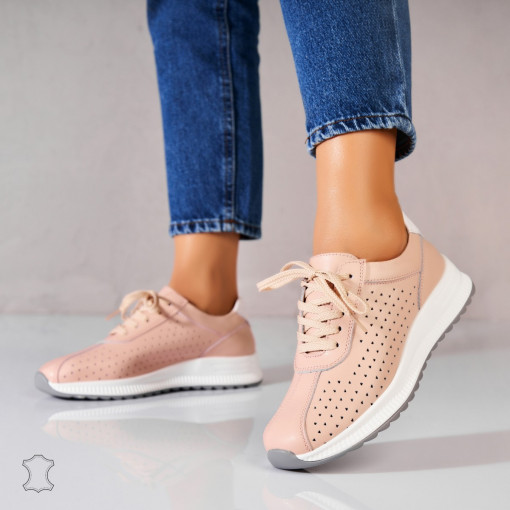 Adidasi Piele Naturala Roz Maryjane - Img 4