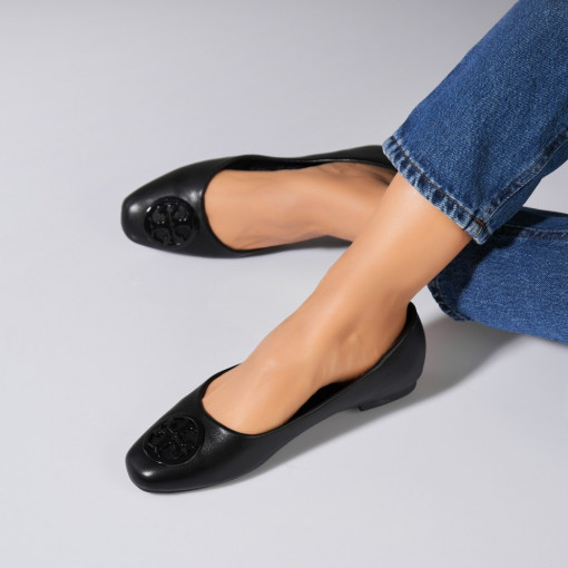 Balerini dama Piele Ecologica Negru Kayn - Img 2