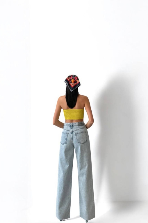 Blugi Damă Evazati Albastri Emerald - Img 4