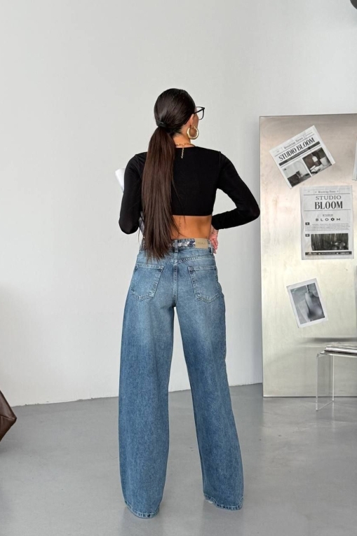 Blugi Damă Oversize Albastri Beatris - Img 2