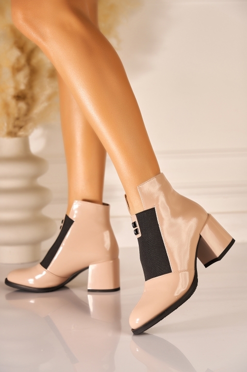 Botine dama Imblanite Bej din Piele Ecologica Lacuita Maarya2 - Img 2