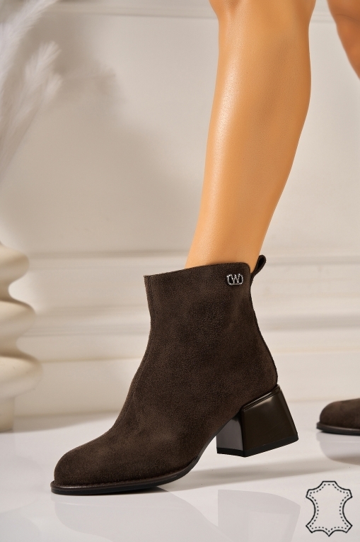 Botine Damǎ Piele Naturala Intoarsa Maro Ressa2 - Img 2