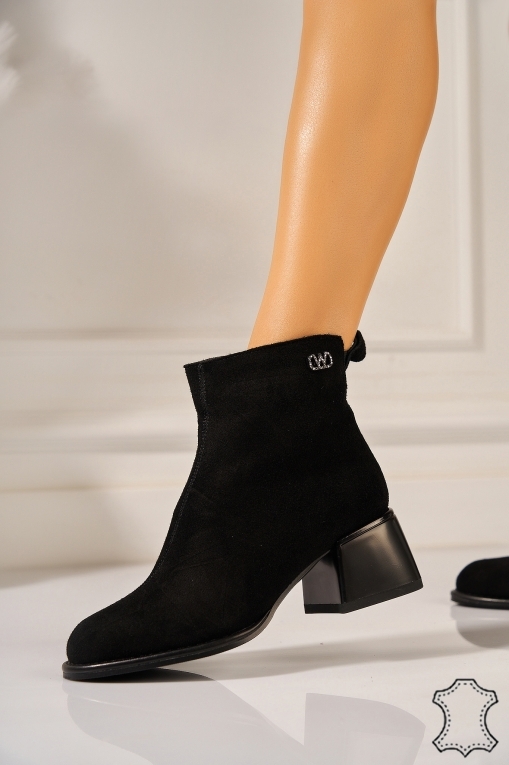 Botine Damǎ Piele Naturala Intoarsa Negru Ressa2 - Img 2