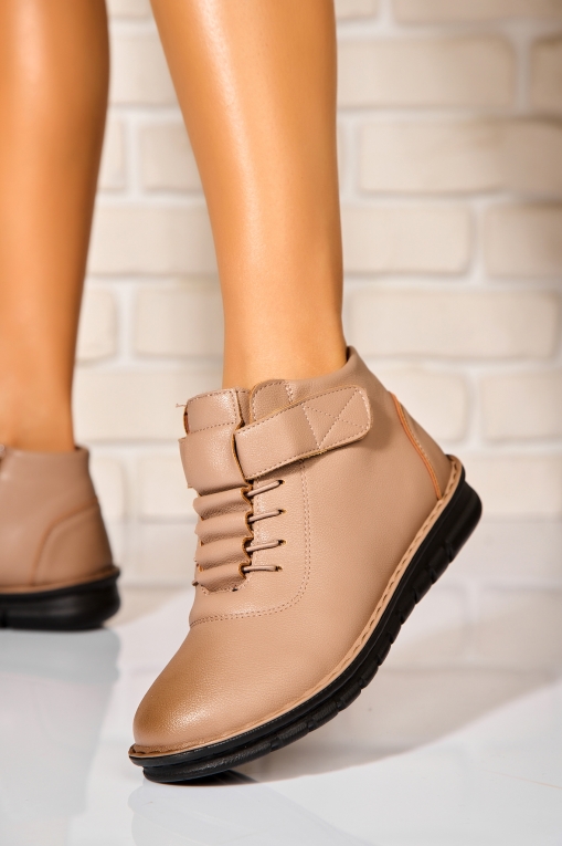 Ghete Dama Imblanite Kaki din Piele Ecologica Elley - Img 2