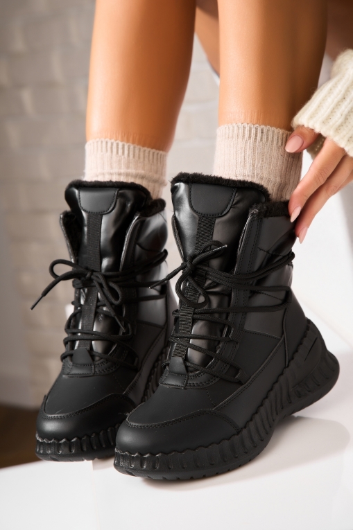 Ghete Dama Imblanite Negre din Piele Ecologica Melanye - Img 3