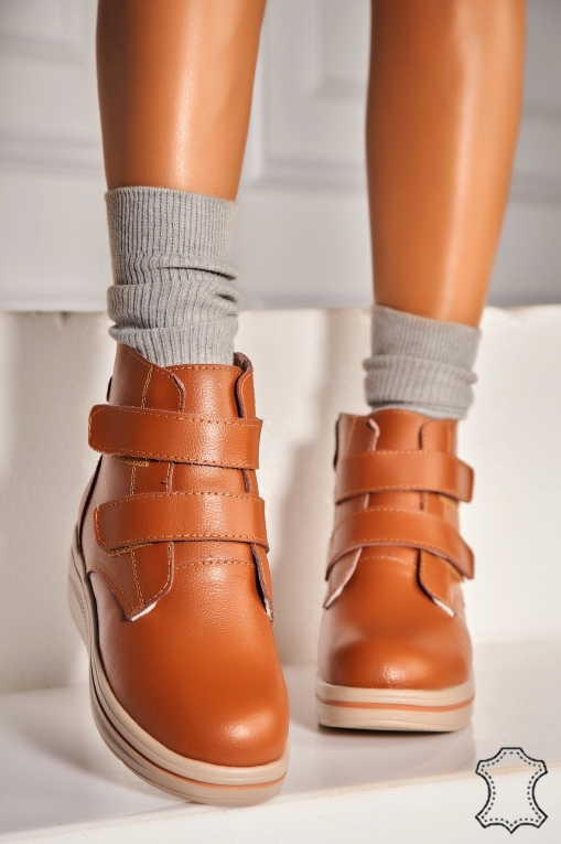 Ghete Piele Naturala dama Camel Kanai - Img 4