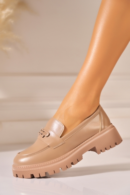 Loafers Dama Piele Ecologica Kaki Layra - Img 3