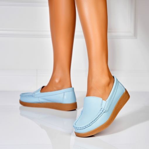 Mocasini dama Piele Naturala Albastri Dona - Img 3