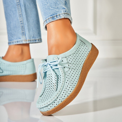 Mocasini dama Piele Naturala Albastri Jyana - Img 5