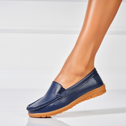 Mocasini dama Piele Naturala Bleumarin Gena - Img 2