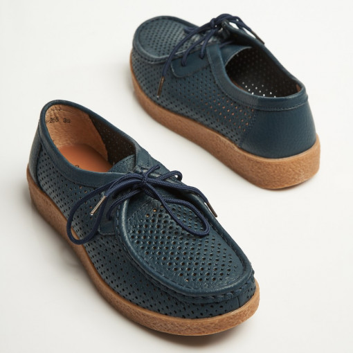 Mocasini dama Piele Naturala Bleumarin Jyana - Img 3