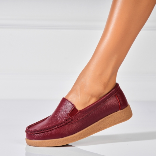 Mocasini dama Piele Naturala Bordo Dona - Img 2