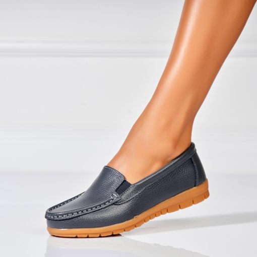 Mocasini dama Piele Naturala Gri Gena - Img 3