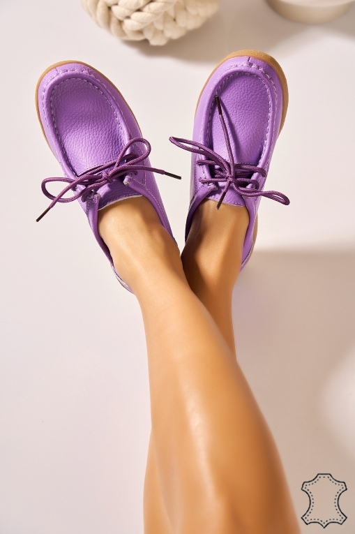 Mocasini dama Piele Naturala Mov Harla - Img 2