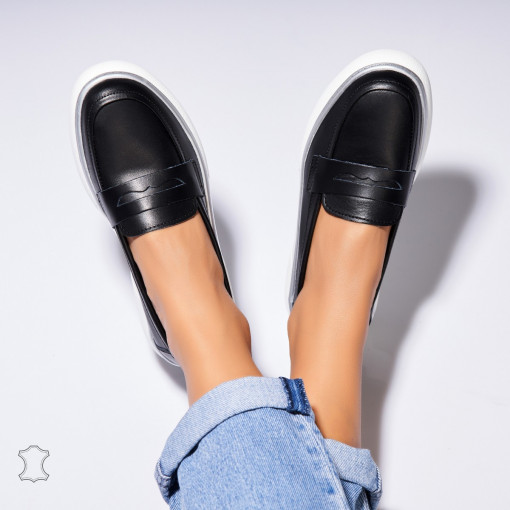 Mocasini dama Piele Naturala Negri Neyda - Img 2