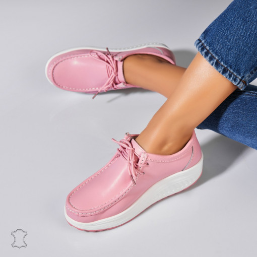 Mocasini dama Piele Naturala Roz Judea - Img 3