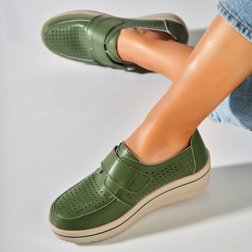 Mocasini dama Piele Naturala Verzi Izana - Img 4