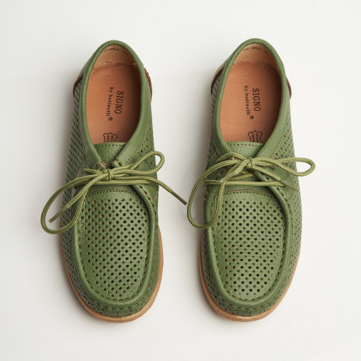 Mocasini dama Piele Naturala Verzi Jyana - Img 6