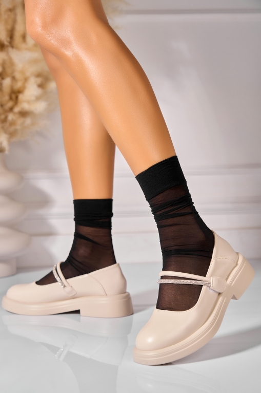 Pantofi dama casual Bej din Piele Ecologica Kenzey - Img 3