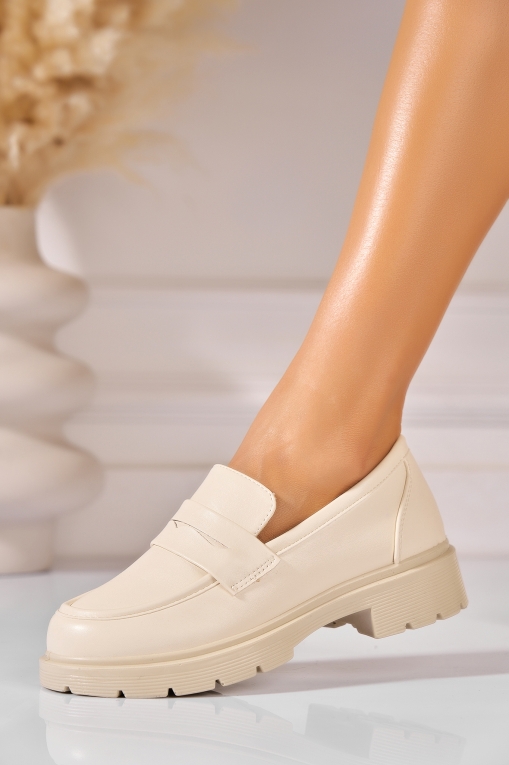 Pantofi dama casual Bej din Piele Ecologica Seena - Img 3