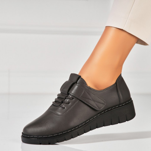 Pantofi dama casual Gri din Piele Ecologica Azya - Img 3