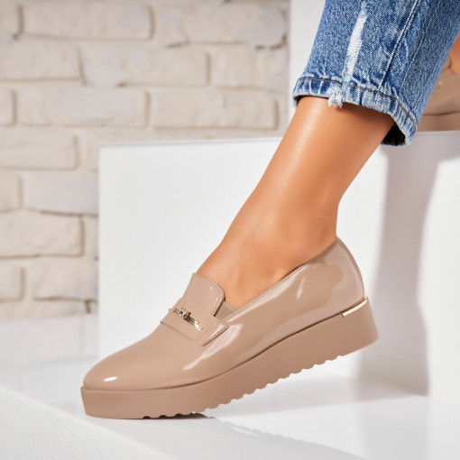 Pantofi dama casual Kaki din Piele Ecologica Lacuita Kinze - Img 3