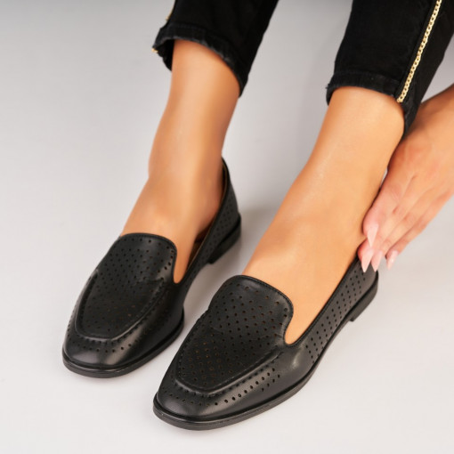 Pantofi dama casual Negri din Piele Ecologica Alarra - Img 2