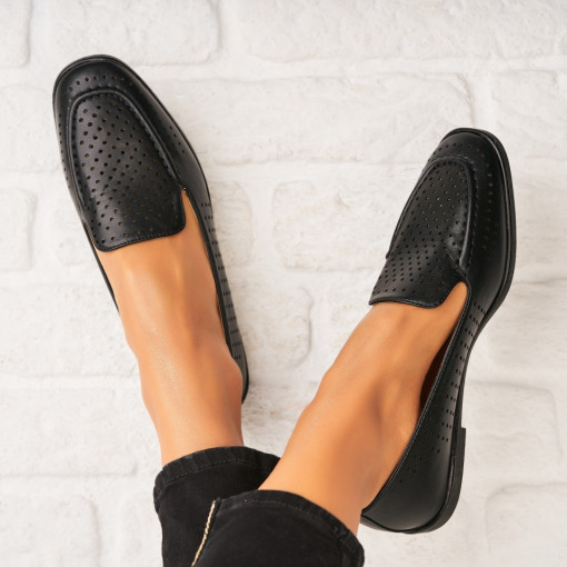 Pantofi dama casual Negri din Piele Ecologica Alarra - Img 3