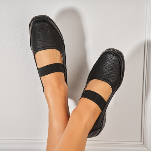 Pantofi dama casual Negri din Piele Ecologica Amia - Img 2