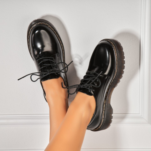 Pantofi dama casual Negri din Piele Ecologica Bradyn - Img 3