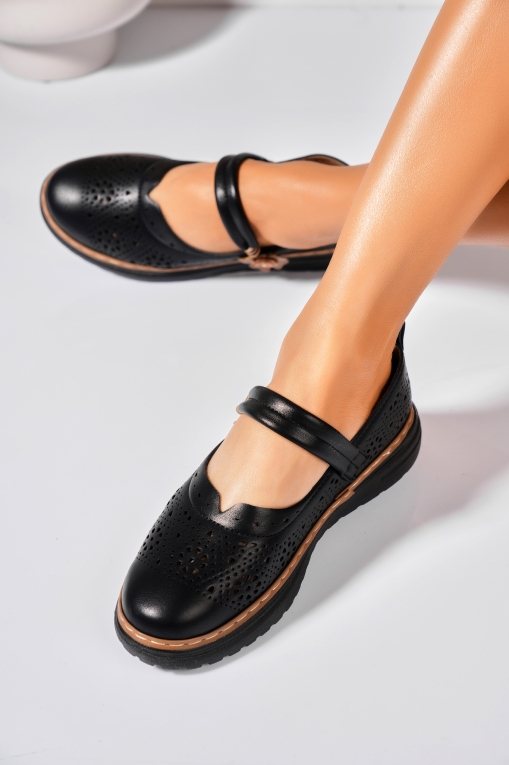 Pantofi dama casual Negri din Piele Ecologica Dearia - Img 3