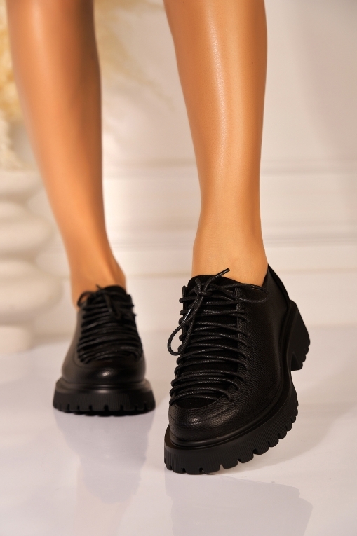 Pantofi dama casual Negri din Piele Ecologica Fareha - Img 2